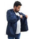 Jaqueta Forro Corta Vento Plus Size Grande Semi Impermeavel - Azul escuro - Butu Biru